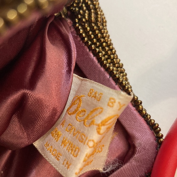 Vintage bags by Debbie made in Japan gold tone beaded clutch with kiss lock - Picture 7 of 10